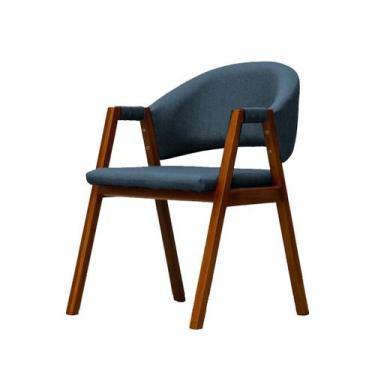 Imagem de Cadeira De Jantar Estofada Essencial Base Madeira Maciça Veludo - Divi