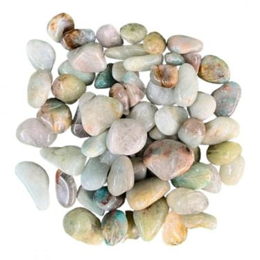 Imagem de Pedra Rolada Cristal Amazonita Pacote 200g - Escolha Tamanho