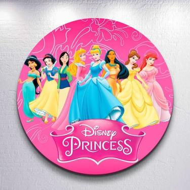 Imagem de Capas Painel Festa Infantil Menina Princesas Painel Redondo Grande ou 
