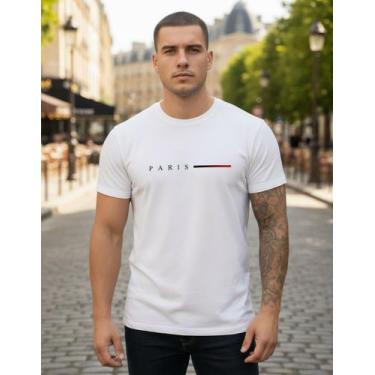 Imagem de Camiseta Masculina Paris Streetwear Malha 100% Algodão Macio - Genéric