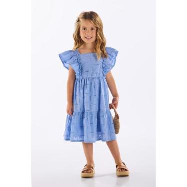 Imagem de Vestido Infantil em Laise com Forro Up Baby, Azul, 4