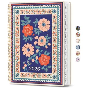 Imagem de Agenda 2026 – Agenda semanal e mensal, janeiro de 2026 a dezembro de 2026, agenda de calendário 2026 com encadernação em espiral, bolso interno, perfeito para material escolar de escritório em casa