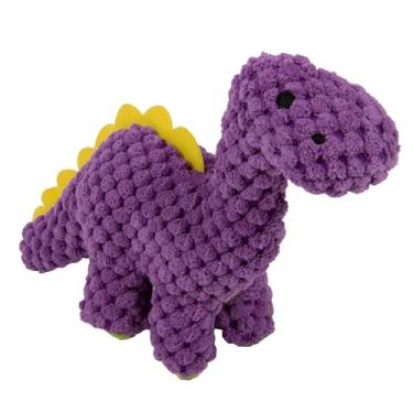 Imagem de goDog Dinos Bruto Brinquedo de pelúcia para cães Checkers Just for Me, tecnologia de proteção de mastigação - roxo, mini