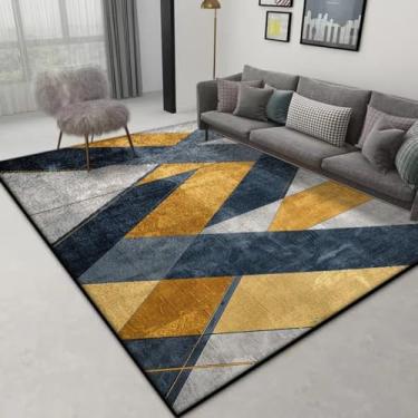 Imagem de Tapete geométrico grande | Tamanho personalizado para sala de estar, sofá e decoração de quarto (180 x 200 cm (70 x 78 pol.) / zy-250802014551)