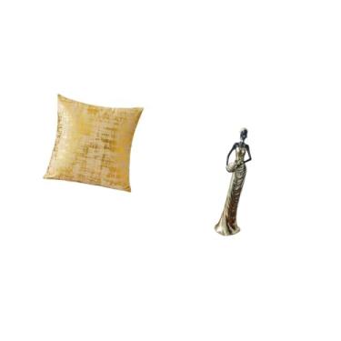 Imagem de Fenteer Capa de Almofada Elegante com Escultura Tribal Africana para Sala de Estar, Escritório, Dormitório, Carro, Arte Vintage, Artesanato, Ornamento de Almo