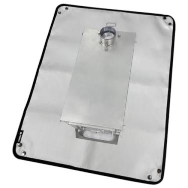 Imagem de POMOLY Tapete de brasa de fogão, tapete de fogueira, protetor de pegada de barraca quente, tapete à prova de fogo para queima de madeira ao ar livre, piso de madeira, acampamento, gramado (72 x 58 cm)