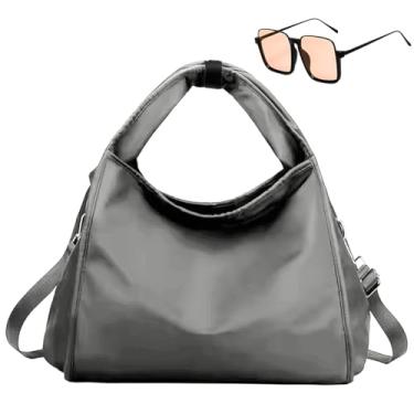 Imagem de Kit Bolsa Feminina Grande De Ombro + Óculos De Sol Laranja Vintage (Chumbo)