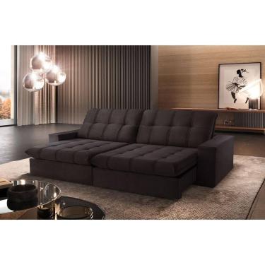 Imagem de Sofá Retrátil Caparaó 2,30m 4 Lugares Molas Ensacadas Txr Marrom