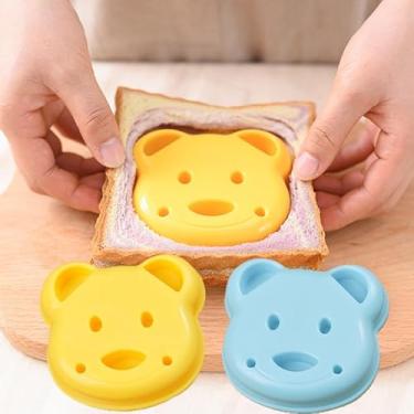 Imagem de Molde de sanduíche de urso de desenho animado, modelo de bola de arroz, ferramentas DIY para café da manhã, suprimentos de cozinha, volta às aulas, material escolar, itens essenciais para lancheira