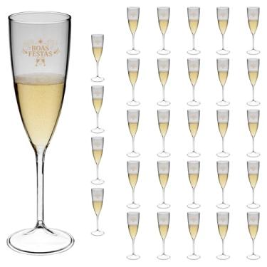 Imagem de Taça Espumante 170ml Boas Festas Acrílico Premium 20pçs (TRANSPARENTE)