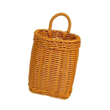 Imagem de Fenteer Cesta de armazenamento suspensa para parede, resistente, com alça, suporte para flores, multifuncional, organizadora, para escritório, cesta de parede, 16 Cm X 13 Cm X 18