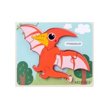 Imagem de Quebra-cabeça de madeira Montessori Dinossauro para crianças - Lightbe