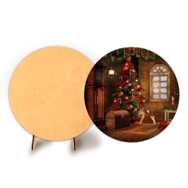 Imagem de Painel Redondo 50cm C Elastico Natal + Suporte MDF (NAT083)