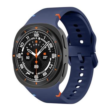 Imagem de Pulseira esportiva para Samsung Galaxy Watch 8 de 40 mm e 44 mm/Watch 8 Classic de 46 mm e masculina e feminina, sem lacunas, para Samsung Watch 8 40 44 e 46 mm, 10-Azul meia-noite, Galaxy Watch 8/8