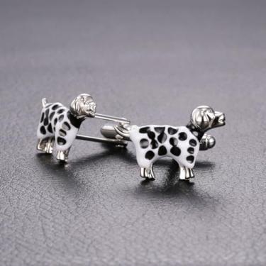 Imagem de Abotoaduras para homens, animais, camisas dálmatas, abotoaduras, acessórios, One Size, Aço inoxidável, Sem Pedra Preciosa