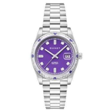 Imagem de DUXOT Relógio masculino Serenata automático edição limitada de 40 mm com pulseira de aço inoxidável sólido DX-2058, Cristal roxo