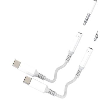 Imagem de Adaptador USB C macho para conector de fone de ouvido fêmea de 3,5 mm (pacote com 2) para iPhone16 15 Pro Max Tipo C Cabo de áudio DAC para Apple Dongle compatível com Samsung Galaxy S25 S24