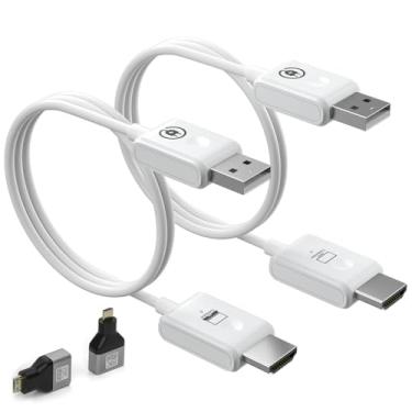 Imagem de BDFFLY Transmissor e receptor Hdmi sem fio, kit extensor HDMI sem fio portátil, Plug & Play, projeção de áudio de vídeo 5GHz 1080p para laptop, PC, câmera para HDTV/projetor - 98FT/30M