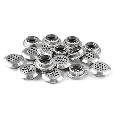 Imagem de LDEXIN 50 peças de saídas de ar, 1,14" (29 mm) de ventilação circular Soffit, aço inoxidável com orifício de malha redonda para cozinha, banheiro, armário, guarda-roupa e armário de sapatos, prata