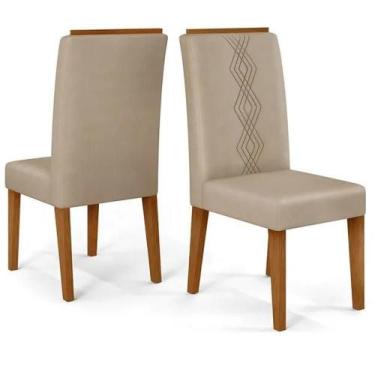 Imagem de Kit 2 Cadeiras De Jantar Estofadas Yasmin Dj Moveis Veludo Kraft Freij