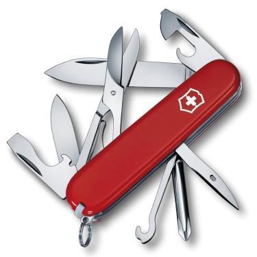 Imagem de Victorinox Canivete suíço Super Tinker, canivete de bolso suíço de 14 funções com lâmina grande, 2 chaves de fenda e gancho multiuso - vermelho