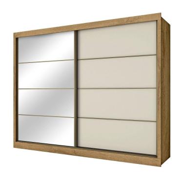 Imagem de Guarda Roupa Sevilha 1 Porta Espelhada 100% Mdf Mademarcs Amêndoa-off White-amêndoa
