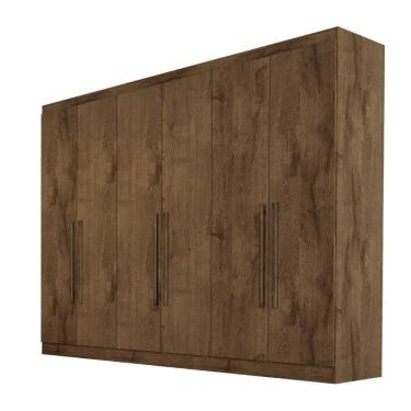 Imagem de Guarda Roupa Oslo 6 Portas 6 Gavetas 100% Mdf Mademarcs Brauna