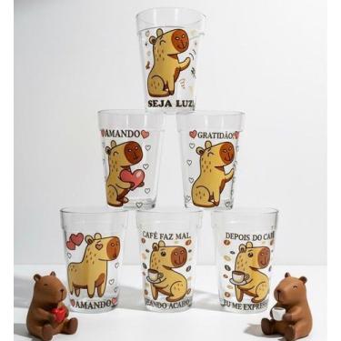 Imagem de Kit Jogo 6 Copos Americanos de Vidro 180ml com Frases Motivacionais - 