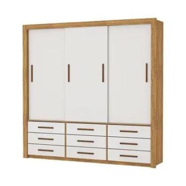 Imagem de Armareo Roupeiro Anjos 3 Portas S/Espelho Central 9 Gavetas S/Pe Cario