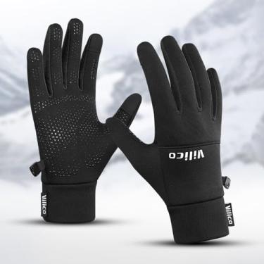 Imagem de Luvas térmicas de inverno para corrida, ciclismo, direção e atividades ao ar livre, quentes e antiderrapantes, unissex, Preto, XG