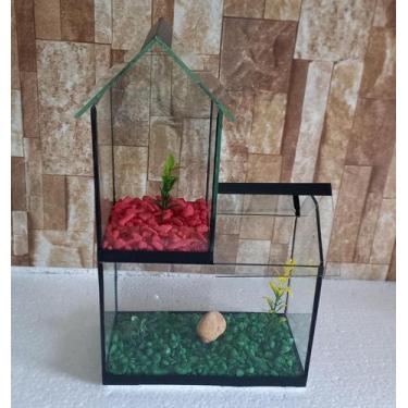 Imagem de Aquário Beteira Castelo II (versão maior) Para Peixe Betta decorado pe