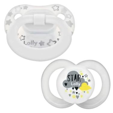 Imagem de Kit 2 Chupetas Bebê Infantil Com Estojo De 0 à 6 Meses Silicone Dia e 