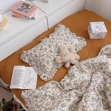 Imagem de Fronha BuLuTu Muslin Algodão para criança 36x51 cm Floral