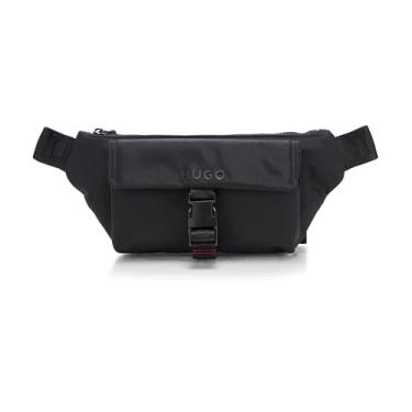 Imagem de HUGO, Bolsa com fivela frontal, brilho preto, policarbonato.