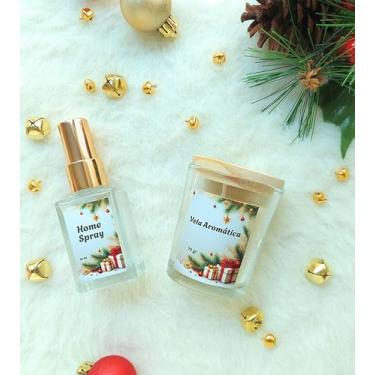 Imagem de Caixa Lembrancinha de Natal - Kit Aroma com Vela Aromática e Spray Home