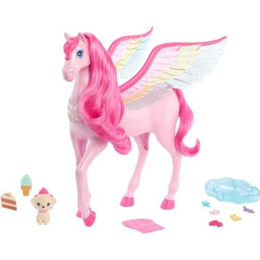 Imagem de Barbie Brinquedos De Boneca, Brinquedo De Cavalo Alado Rosa Pegasus Com 10 Acessórios, Incluindo Cachorrinho E Presilhas, Inspirou Um Toque De Magia