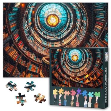 Imagem de A Grand Classical Library Puzzles for Adults 1000 Pieces - Towering Bookshelves and Stunning Domed Patterns Hard Difficult Jigsaw Puzzles Challenge Puzzle -27.5x19.7 inch