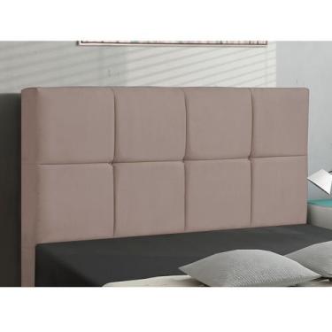 Imagem de Cabeceira Casal Cama Box 140cm para Quarto Roma Suede Bege I02 - D'Ros