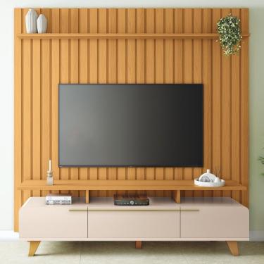 Imagem de Painel Tv 70 Pol You 2.2 E Rack Bancada Essenza Off/cinamomo - Hb Móveis