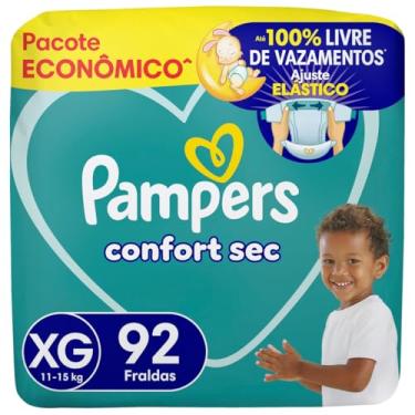 Imagem de Pampers Confort Sec Fralda Descartável com cintura elástica Tamanho XG, 92 Unidades