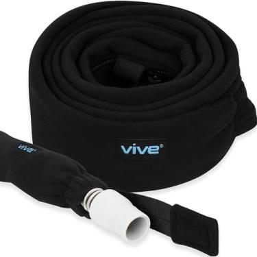 Imagem de Vive CPAP Hose Cover (6 Feet) - Tubing Accessories - Fits BiPAP Machines, Slimline Tubes - Soft Fleece Insulator - Prevents Condensation and Noise - Pet Protection Zipper Wrap - Sleep Mask Accessory