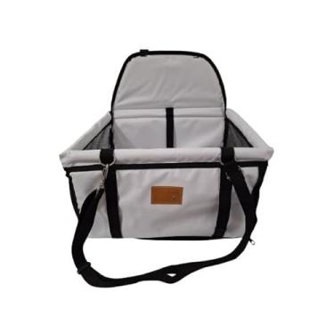 Imagem de Cadeirinha Assento Cadeira Pet de Carro para Cães Cachorro Gatos ATÉ 10KG -Transporte Passeio Viagem (Branco)