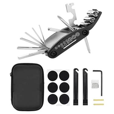 Imagem de Kit multiferramentas de bicicleta compacto e forte para reparo rápido de pneus em movimento | Conjunto de chaves sextavadas portáteis com barras de pneu para viagens de bicicleta e manutenção na