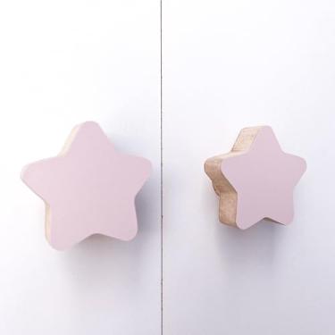 Imagem de 10 Puxadores Estrela Rosa Infantil Cômoda Gaveta Porta Móveis Armário