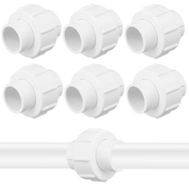 Imagem de Acoplamentos de tubos de PVC de 3/10.2 cm, conexões de união, 6 peças, conectores sem vazamento com anel de vedação Epmd para abastecimento de água, irrigação, piscinas, adaptadores de PVC de 3/10.2