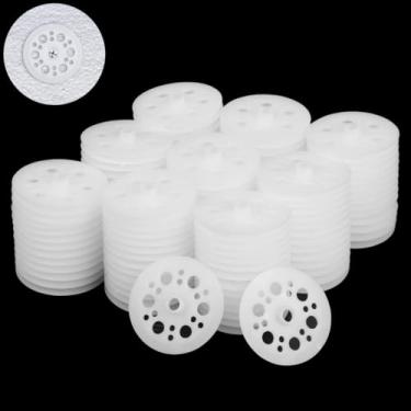 Imagem de Arruelas de placa de espuma plana para fixação de parafusos, 200 arruelas de plástico de 4,5 cm, arruelas de polipropileno espalhadas por carga para fixação e suporte de painéis de isolamento de