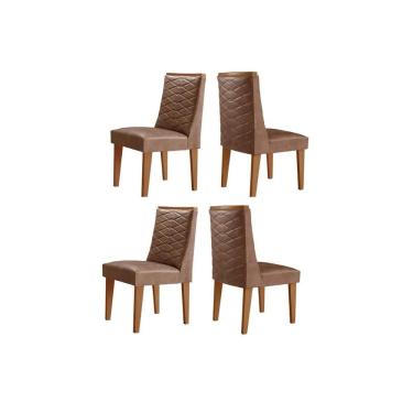 Imagem de Cadeira Sala De Jantar Dafne Kit 4 Un Madeira Capuccino-corano Capuccino - Rufato