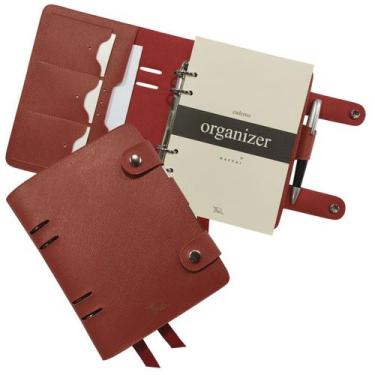 Imagem de Caderno Organizer 142-R Raffai Couros, Vermelho