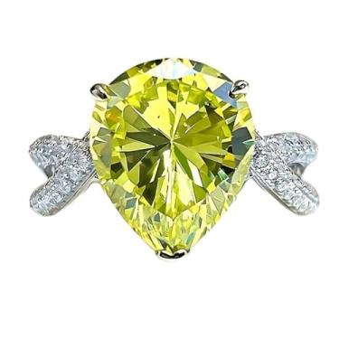 Imagem de Anéis de noivado banhados a ouro branco em forma de gota e zircônia cúbica, alianças de compromisso, festas noturnas, presentes de dia dos namorados, alianças de eternidade para mulheres, 9, Cobre