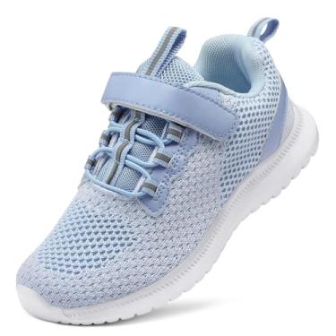 Imagem de RUNSIDE Sapatos desportivos para meninos e meninas, leves, atléticos, para caminhar/correr (bebés/meninos pequenos/meninos grandes), Azul céu, 11 Little Kid
